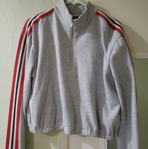 Light Grey Cropped Quarter Zip